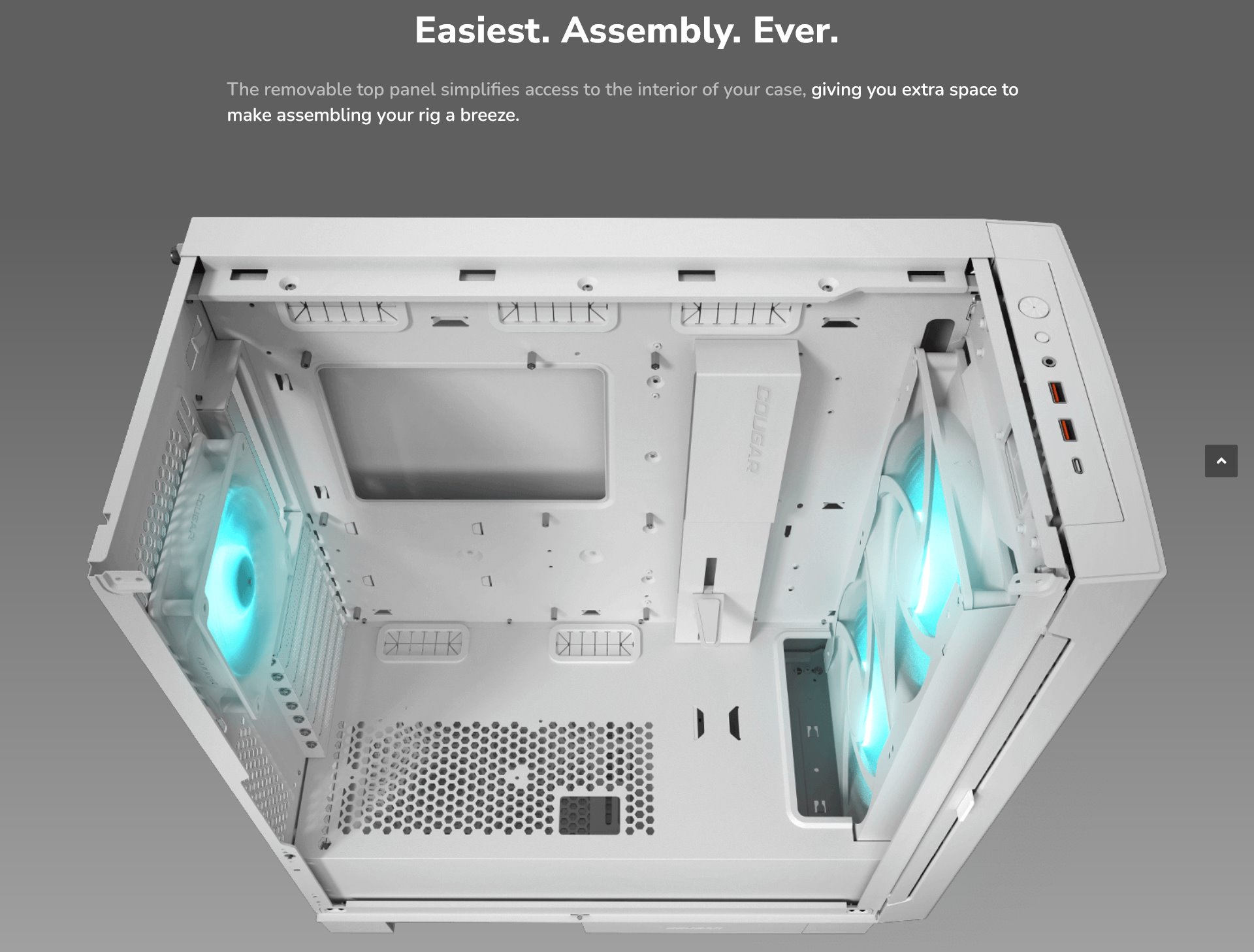 COUGAR PC skříň AIRFACE ECO RGB Black Mid Tower Airflow 2 x 180mm ARGB PWM Fans 1x 120mm ARGB Fan