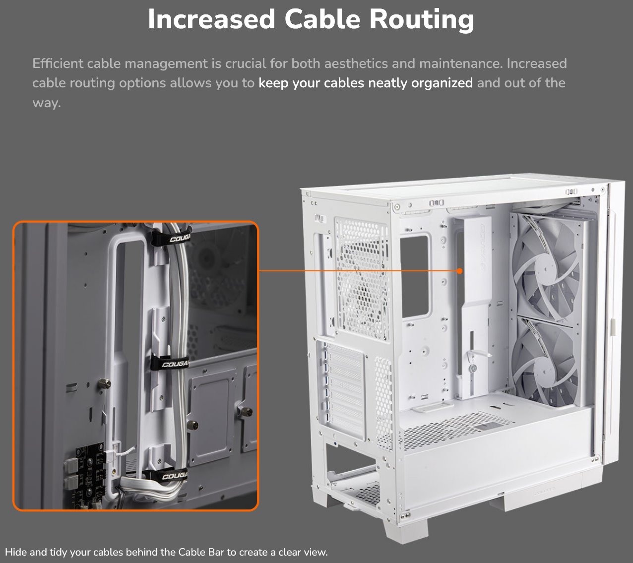 COUGAR PC skříň AIRFACE ECO RGB White Mid Tower Airflow 2 x 180mm ARGB PWM Fans 1x 120mm ARGB Fan