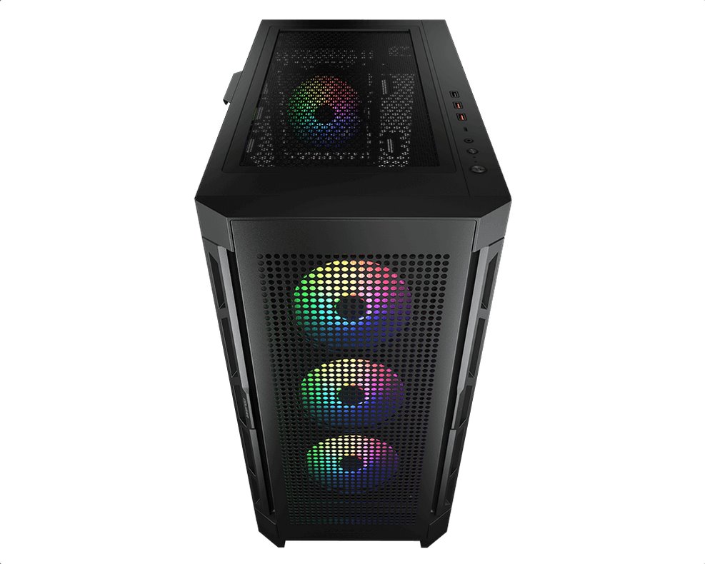 COUGAR PC skříň AIRFACE PRO RGB Black Mid Tower Airflow Panel 3 x 120mm ARGB Fans 1x 120mm ARGB Fan TG Left Panel