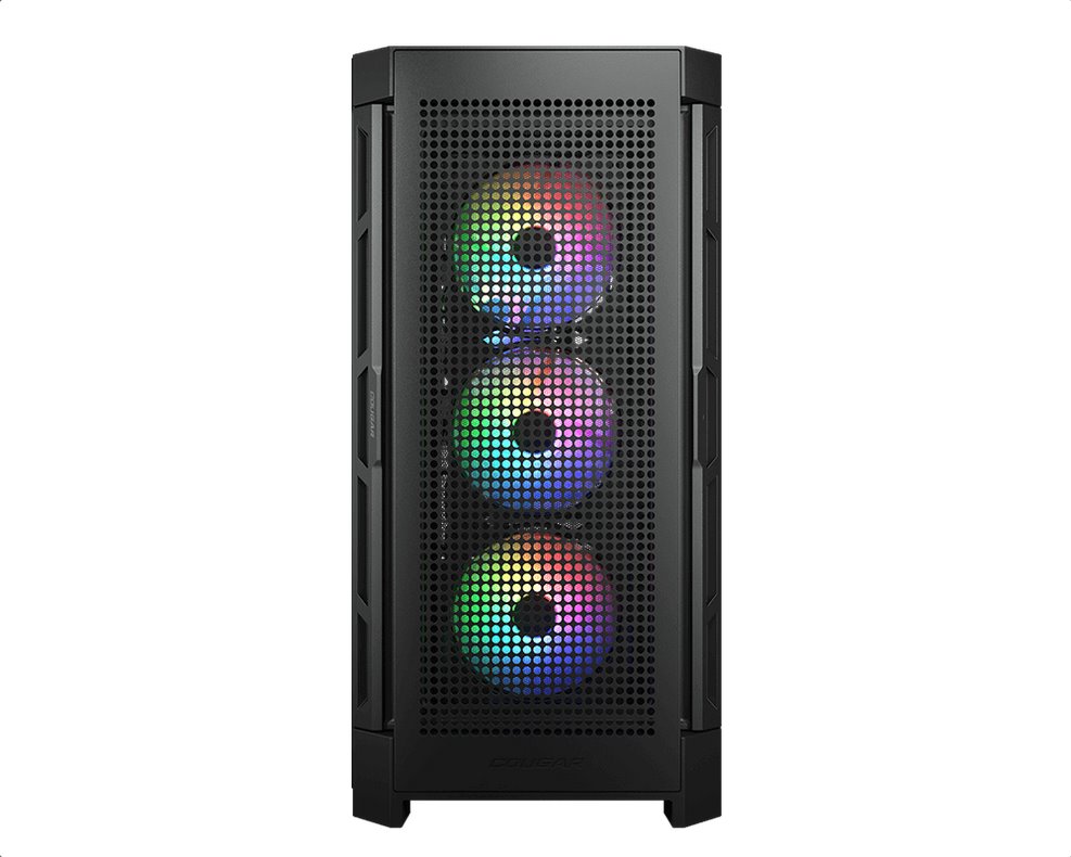 COUGAR PC skříň AIRFACE PRO RGB Black Mid Tower Airflow Panel 3 x 120mm ARGB Fans 1x 120mm ARGB Fan TG Left Panel