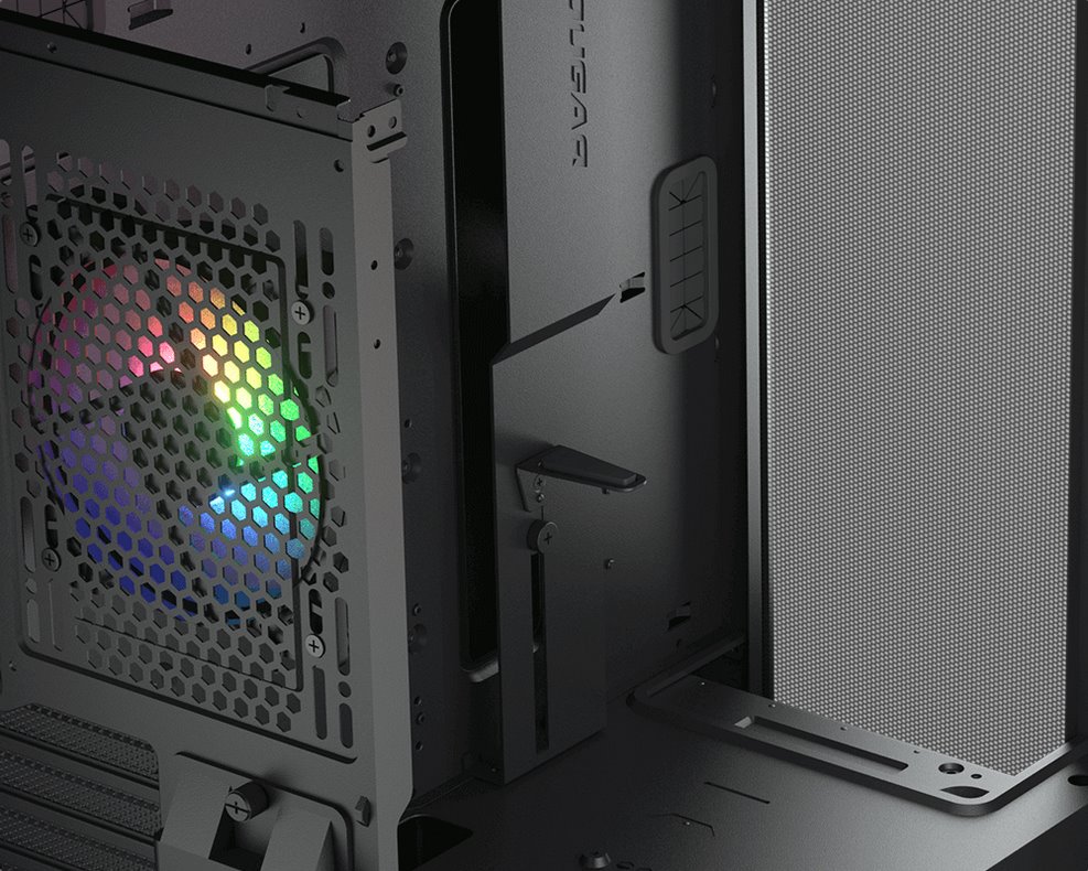 COUGAR PC skříň AIRFACE PRO RGB Black Mid Tower Airflow Panel 3 x 120mm ARGB Fans 1x 120mm ARGB Fan TG Left Panel