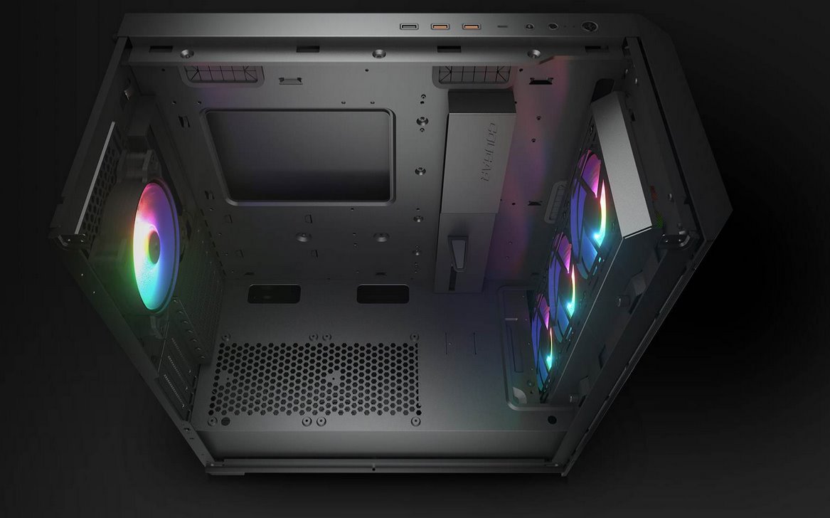 COUGAR PC skříň AIRFACE PRO RGB Black Mid Tower Airflow Panel 3 x 120mm ARGB Fans 1x 120mm ARGB Fan TG Left Panel