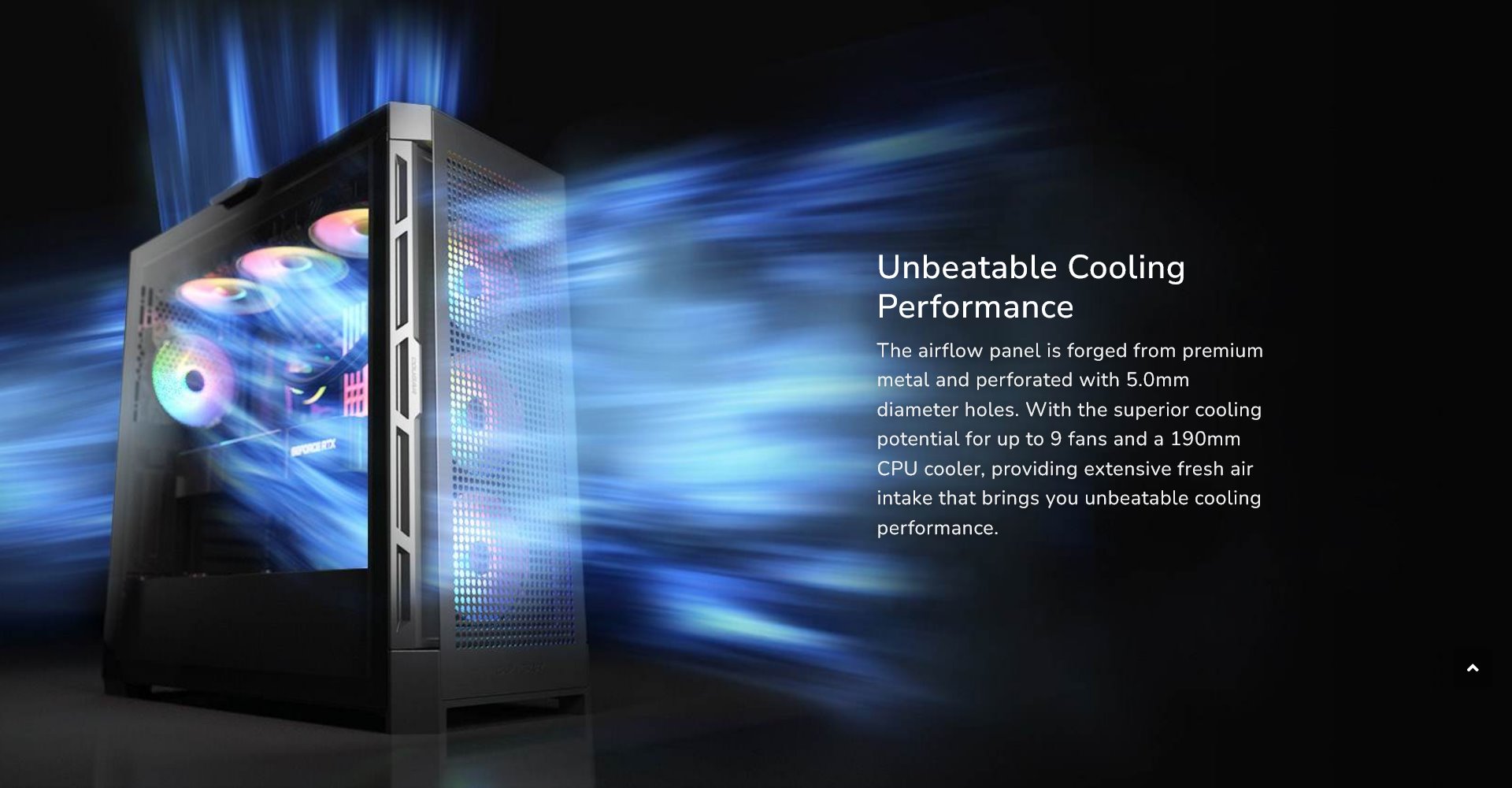 COUGAR PC skříň AIRFACE PRO RGB Black Mid Tower Airflow Panel 3 x 120mm ARGB Fans 1x 120mm ARGB Fan TG Left Panel