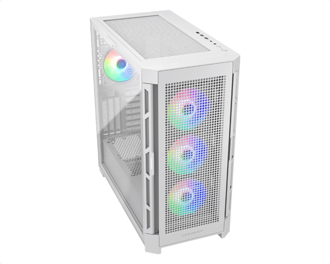 COUGAR PC skříň AIRFACE PRO RGB White Mid Tower Airflow Panel 3 x 120mm ARGB Fans 1x 120mm ARGB Fan TG Left Panel