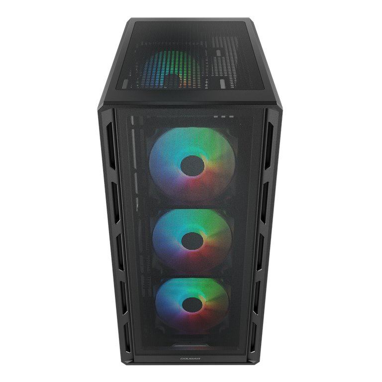 COUGAR PC skříň AIRFACE PURE RGB Black Mid Tower Mesh Front Panel 3 x 120mm ARGB Fan, Rear Panel 1x 120mm ARGB Fan