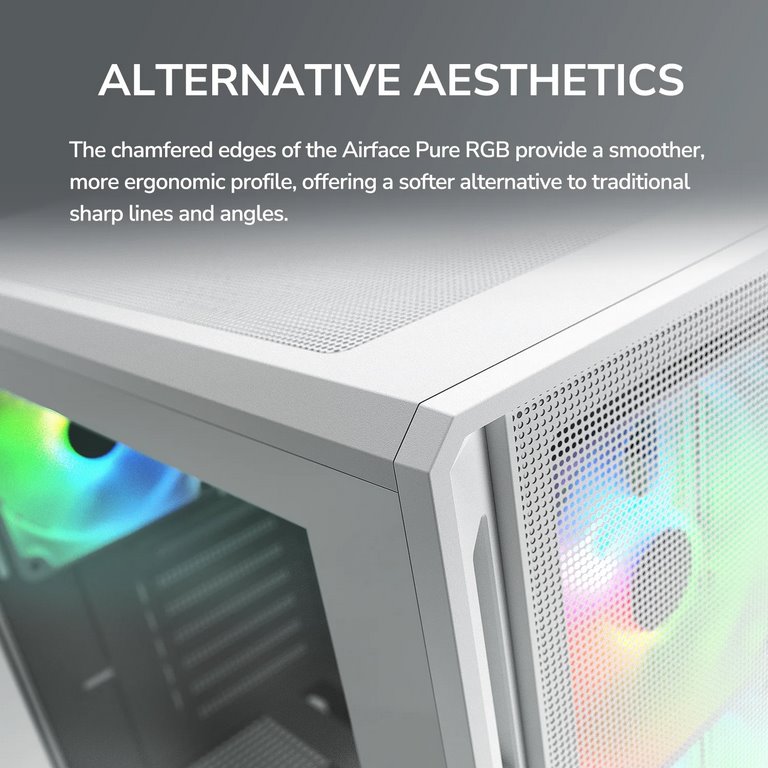 COUGAR PC skříň AIRFACE PURE RGB Black Mid Tower Mesh Front Panel 3 x 120mm ARGB Fan, Rear Panel 1x 120mm ARGB Fan