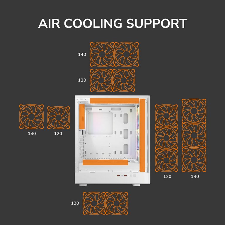 COUGAR PC skříň AIRFACE PURE RGB Black Mid Tower Mesh Front Panel 3 x 120mm ARGB Fan, Rear Panel 1x 120mm ARGB Fan