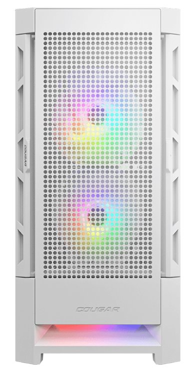 COUGAR PC skříň AIRFACE RGB White Mid Tower Mesh Front Panel 2 x 140mm ARGB Fans 1x 120mm ARGB Fan TG Left Panel