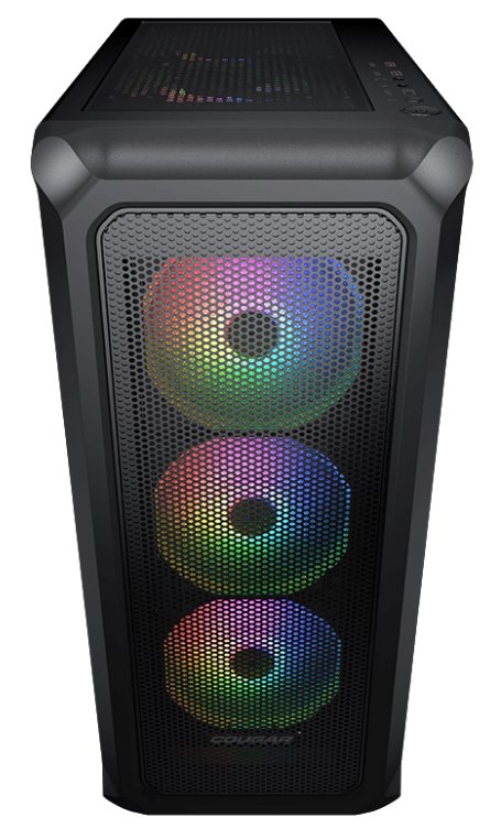 COUGAR PC skříň ARCHON 2 Mesh RGB Black Mid Tower Mesh Front Panel 3 x ARGB Fans 3mm TG Left Panel + COUGAR PSU STC600