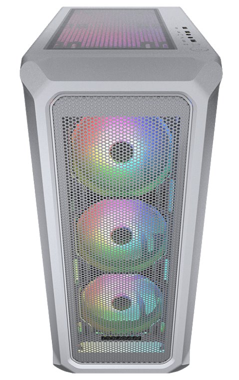 COUGAR PC skříň ARCHON 2 Mesh RGB White Mid Tower Mesh Front Panel 3 x ARGB Fans 3mm TG Left Panel + COUGAR PSU STC600