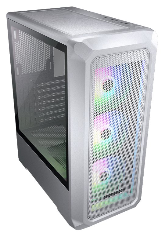COUGAR PC skříň ARCHON 2 Mesh RGB White Mid Tower Mesh Front Panel 3 x ARGB Fans 3mm TG Left Panel + COUGAR PSU STC600