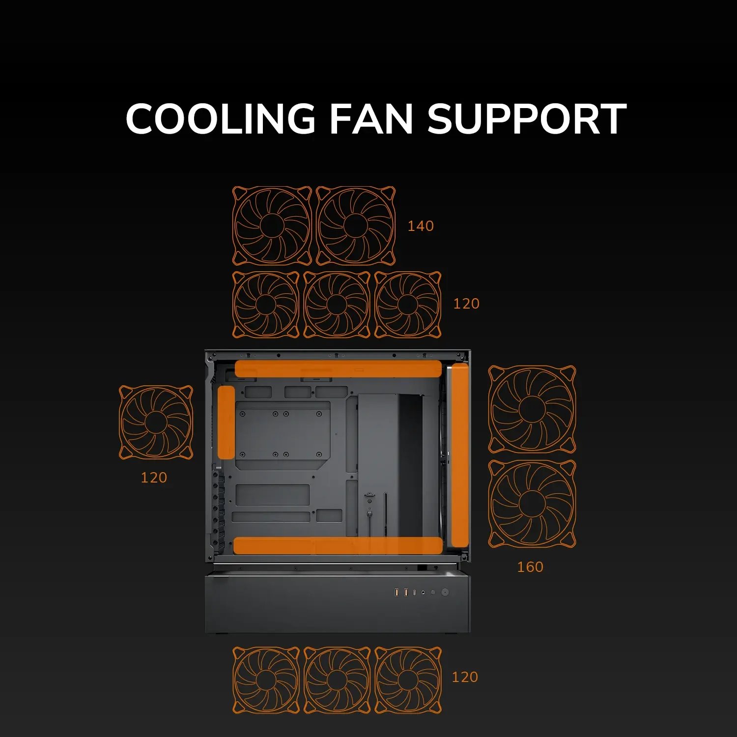 COUGAR PC skříň CFV235 Black Mid Tower Mesh