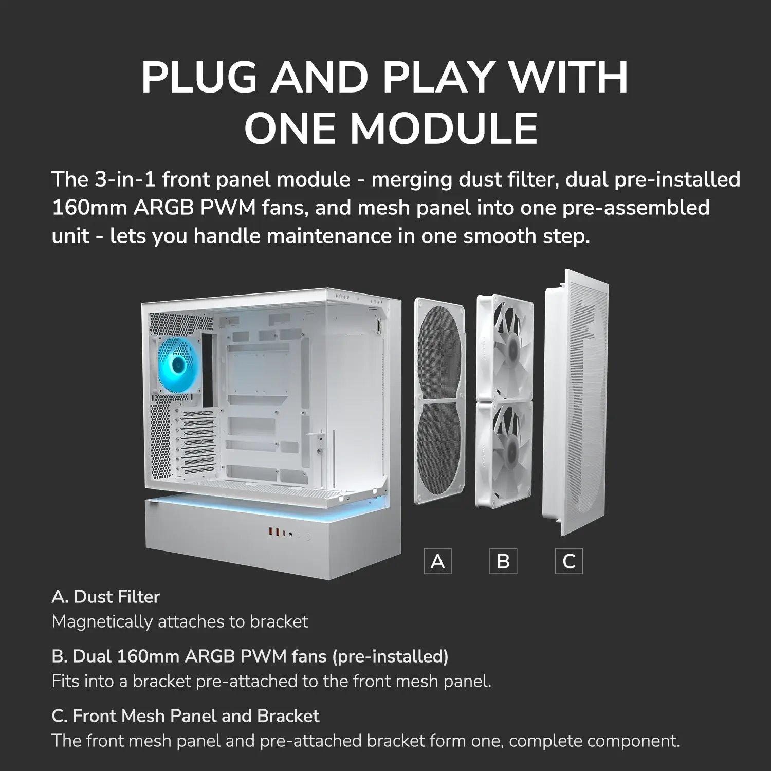 COUGAR PC skříň CFV235 Mesh Black Mid