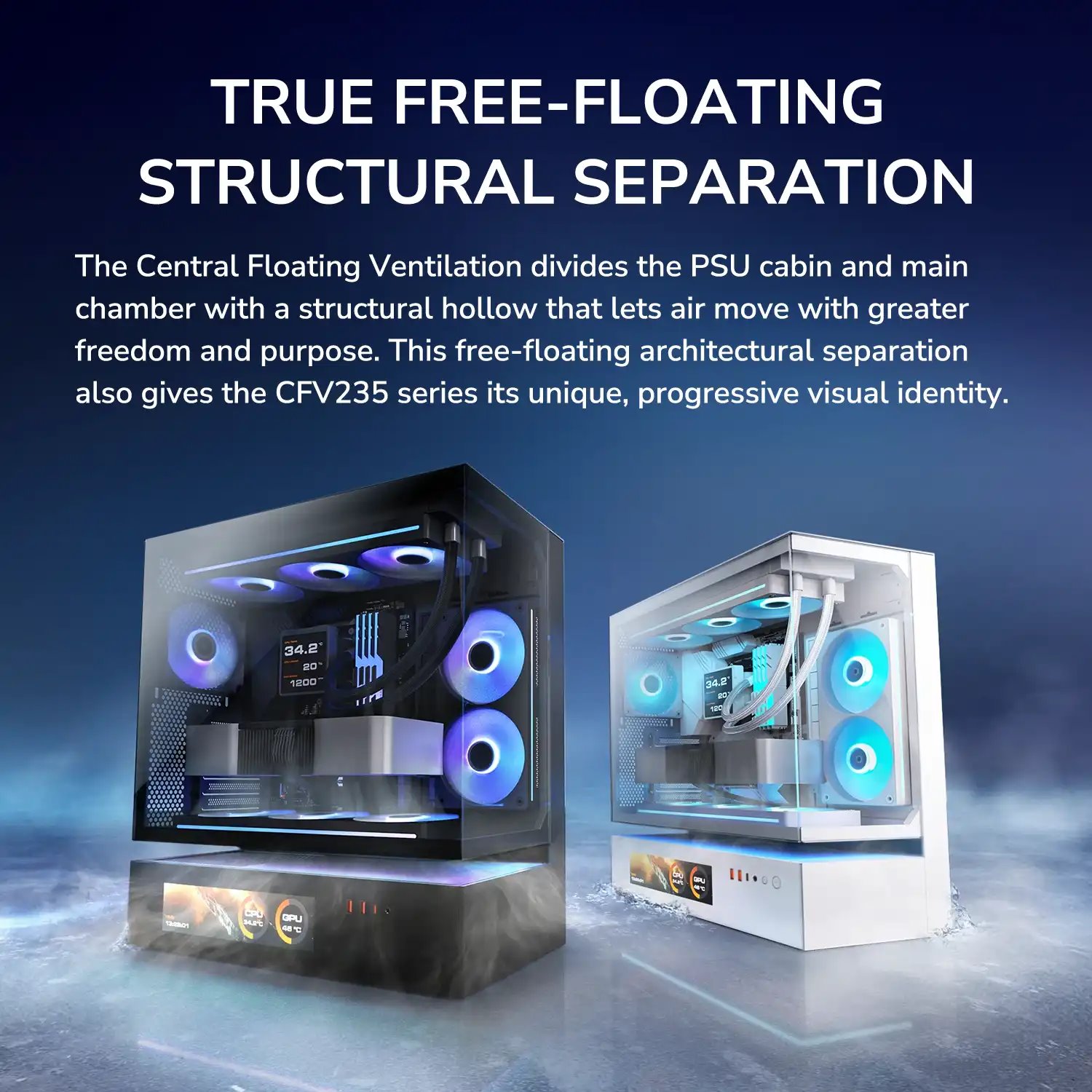 COUGAR PC skříň CFV235 White Vision Mid