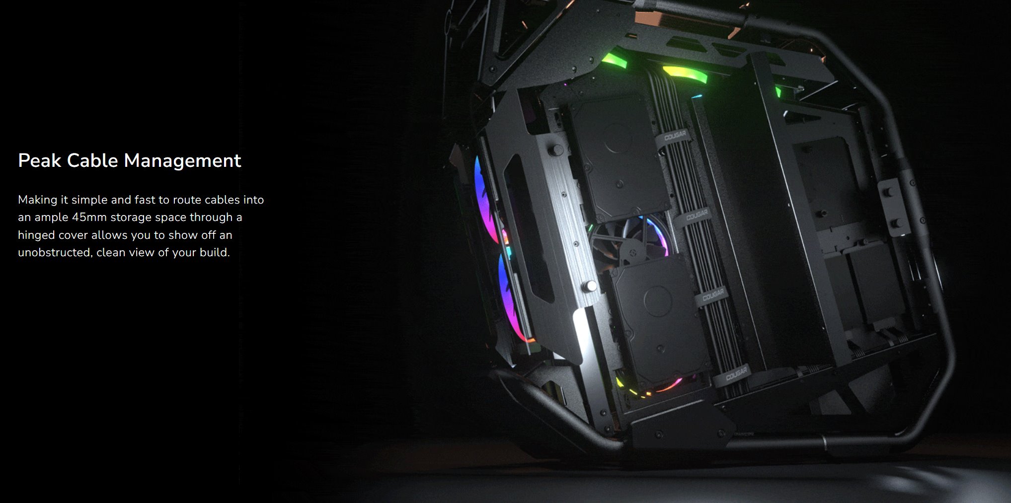 COUGAR PC skříň CRATUS Mid Tower Integrated ARGB Lighting fans 2x120mm front,1x120mm rear