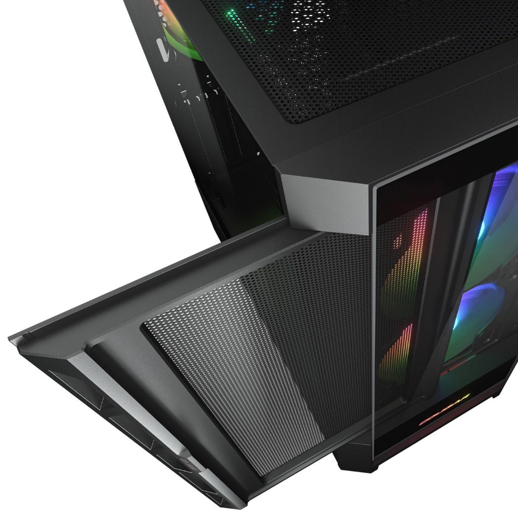 COUGAR PC skříň DUOFACE Black Mid Tower Airflow Front Panel TG Left Panel 2 x ARGB 140mm & 1x 120mm Fans