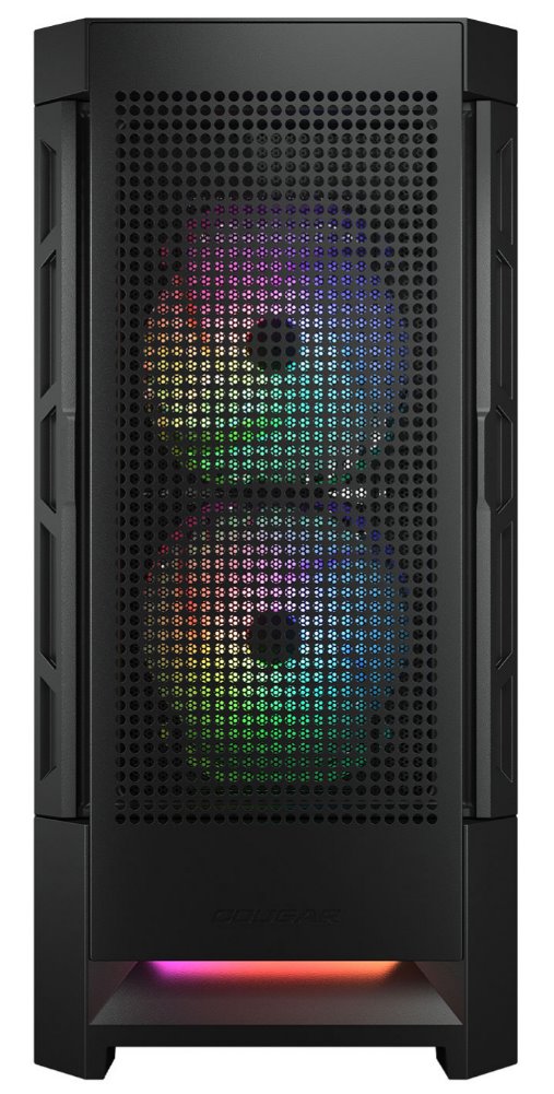 COUGAR PC skříň DUOFACE Black Mid Tower Airflow Front Panel TG Left Panel 2 x ARGB 140mm & 1x 120mm Fans