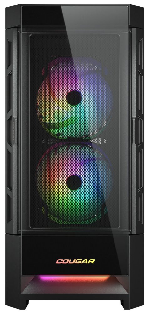 COUGAR PC skříň DUOFACE Black Mid Tower Airflow Front Panel TG Left Panel 2 x ARGB 140mm & 1x 120mm Fans