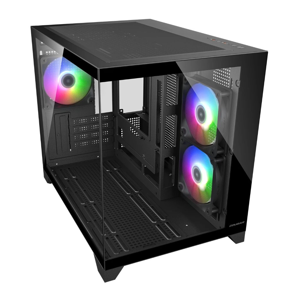 COUGAR PC skříň FV150 RGB Black Mini tower (poškozený obal, skříň v pořádku)
