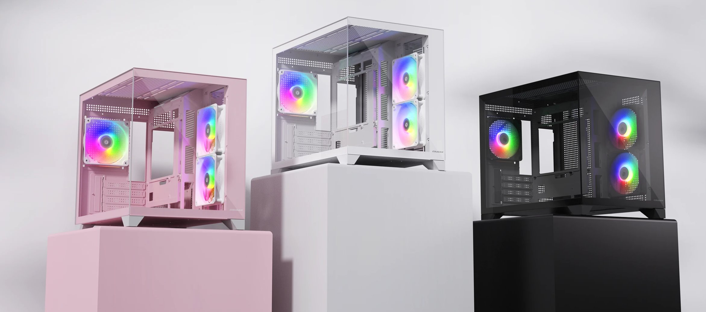 COUGAR PC skříň FV150 RGB Black Mini tower (poškozený obal, skříň v pořádku)