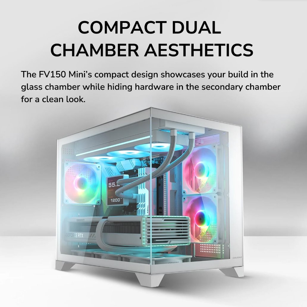 COUGAR PC skříň FV150 RGB Pink Mini tower