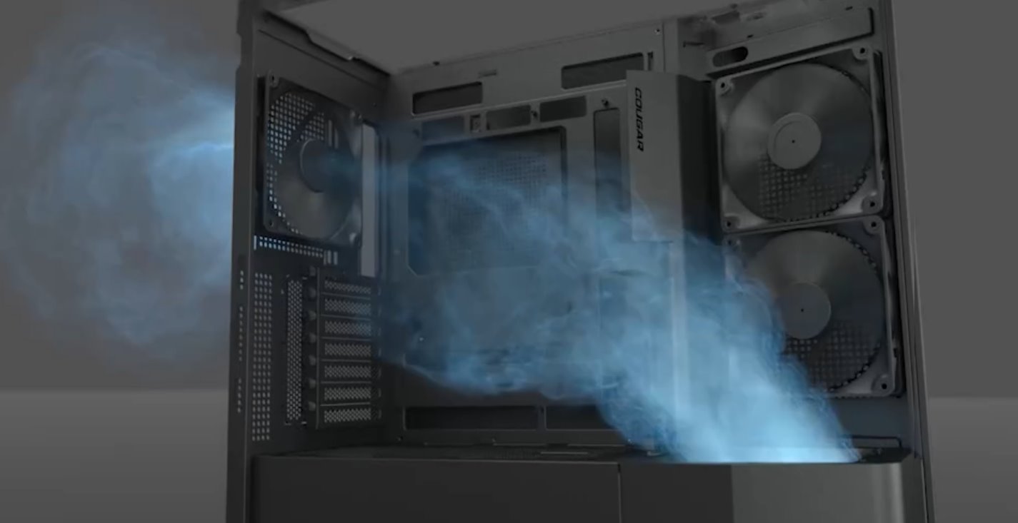 COUGAR PC skříň FV270 Black Mid tower tempered curved glass perimeter quick detachable air filters up to 9 fans