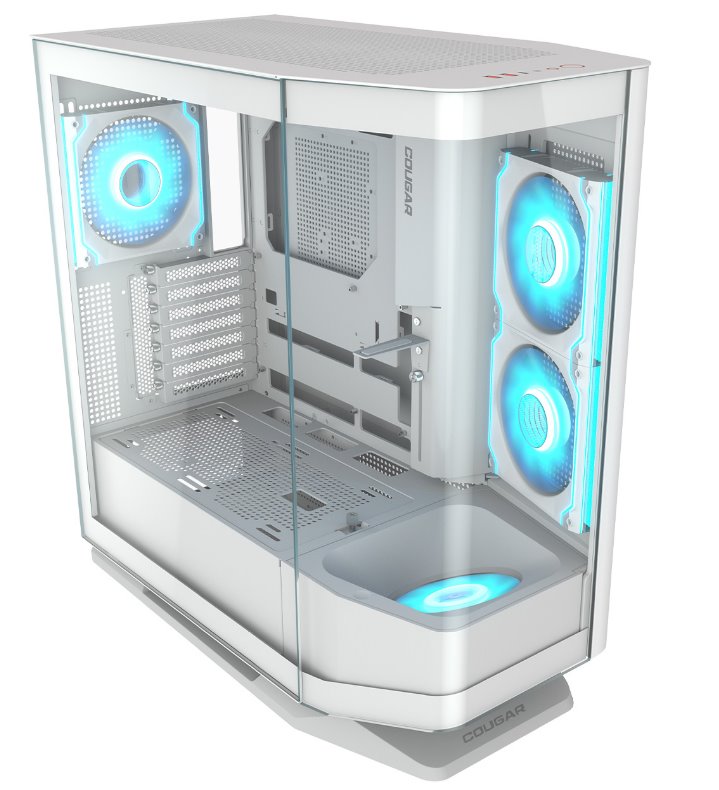 COUGAR PC skříň FV270 White Mid tower tempered curved glass perimeter quick detachable air filters up to 9 fans