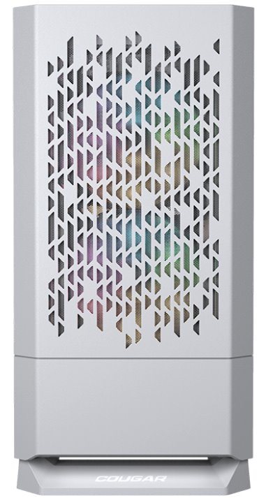 COUGAR PC skříň MG140 Air RGB White Mini Tower Air Vents Front Panel 3 x ARGB Fans 4mm TG Left Panel