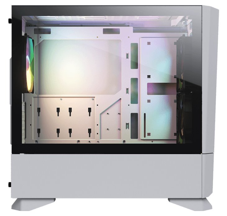 COUGAR PC skříň MG140 Air RGB White Mini Tower Air Vents Front Panel 3 x ARGB Fans 4mm TG Left Panel