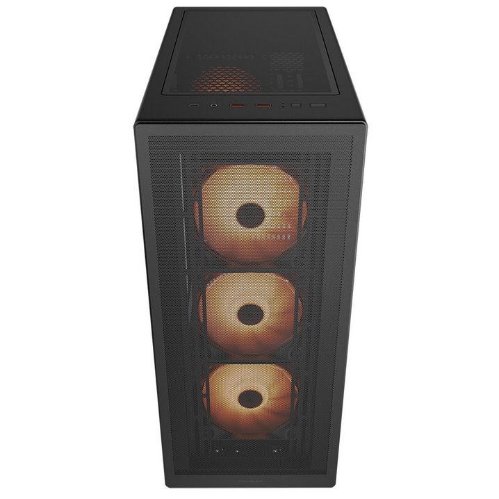COUGAR PC skříň MX220 RGB Black Mid Tower Mesh Front Panel 4 x 120mm ARGB Fans TG Left Panel