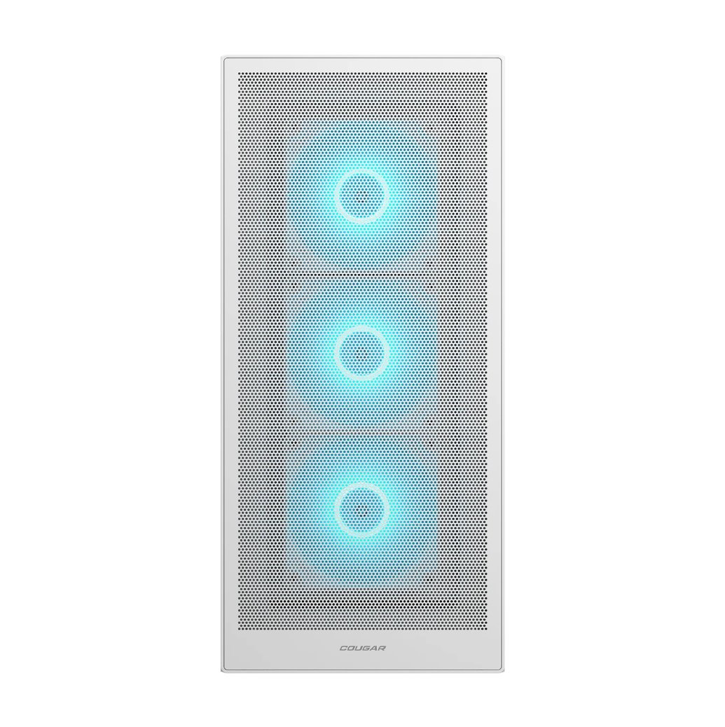 COUGAR PC skříň MX230 White RGB Mid Tower Mesh Front Panel 4 x 120mm ARGB Fans TG Left Panel