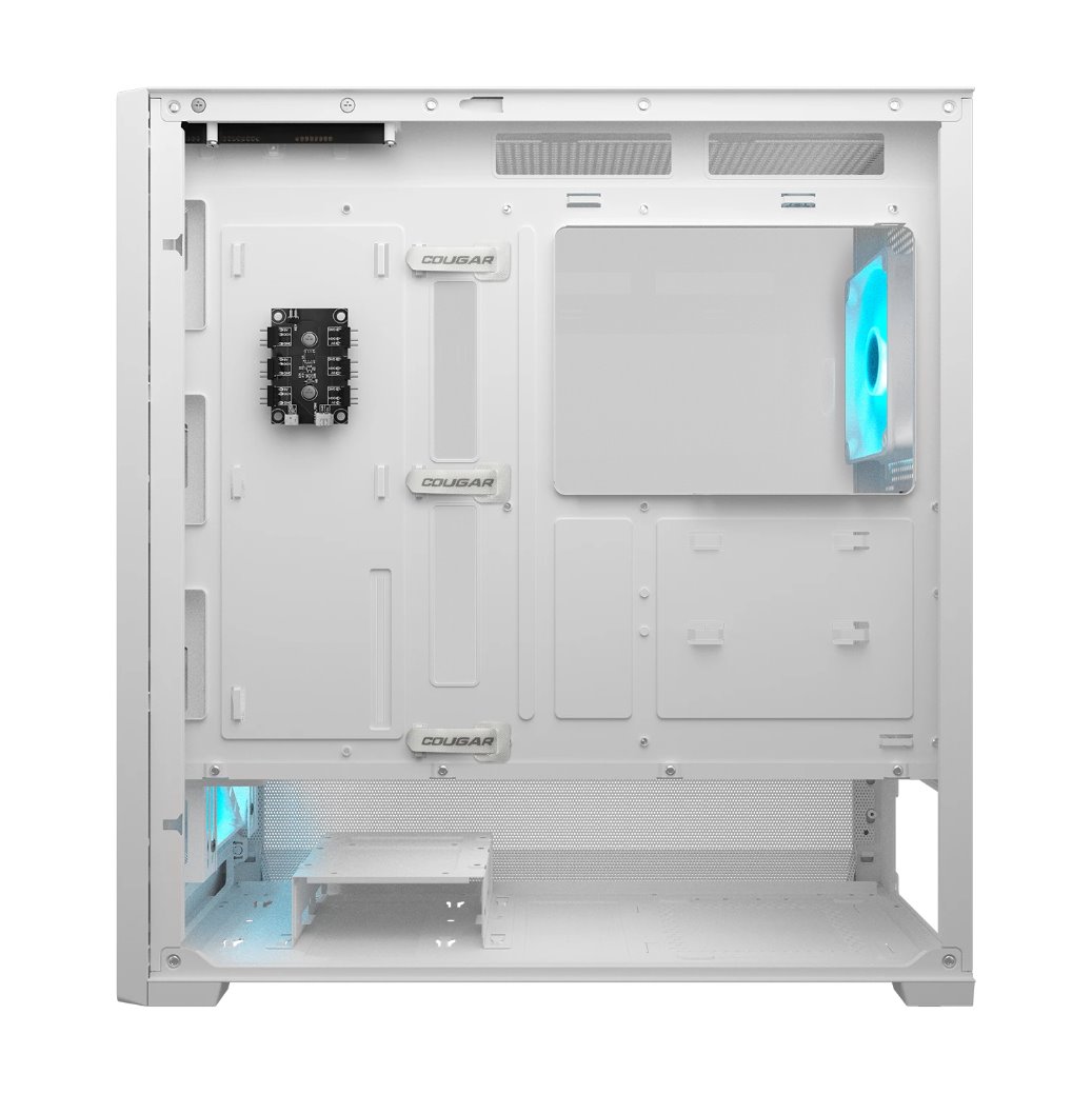 COUGAR PC skříň MX230 White RGB Mid Tower Mesh Front Panel 4 x 120mm ARGB Fans TG Left Panel