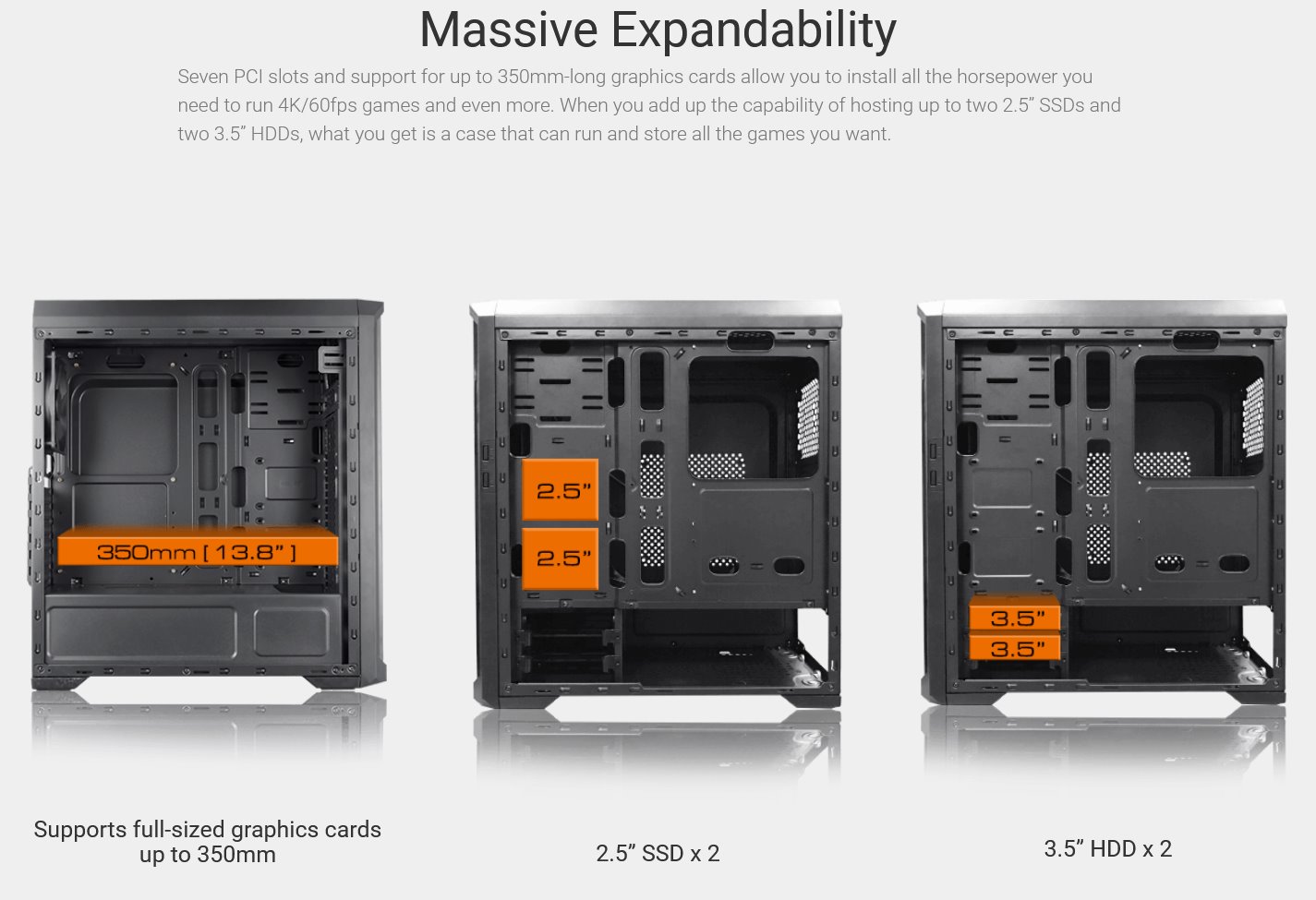 COUGAR PC skříň MX330-G Mid Tower Mesh Front Panel 1 x 120mm Fan TG Left Panel