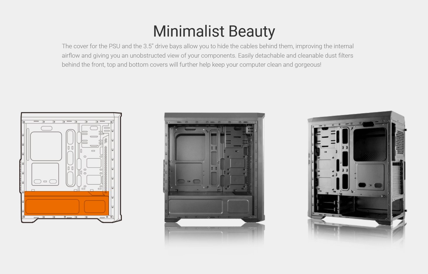 COUGAR PC skříň MX330-G Mid Tower Mesh Front Panel 1 x 120mm Fan TG Left Panel