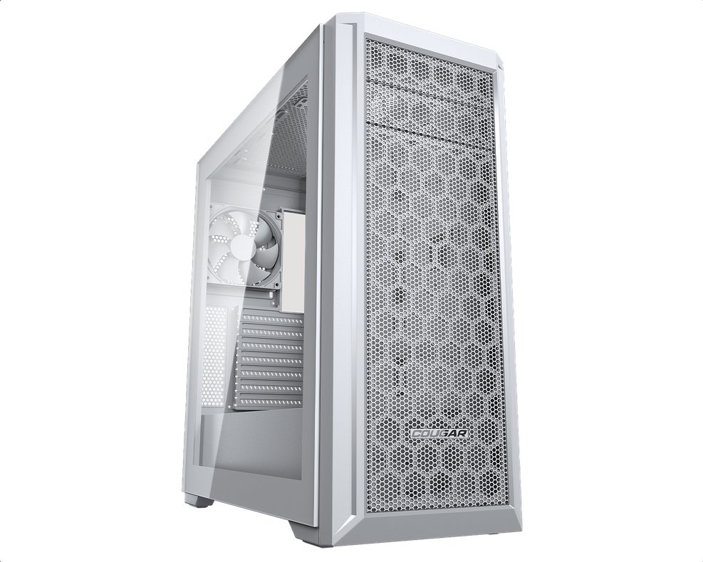 COUGAR PC skříň MX330-G Pro White Mid Tower Mesh Front Panel 1 x 120mm Fan TG Left Panel