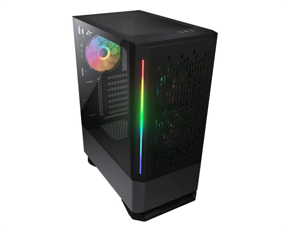 COUGAR PC skříň MX430 Air RGB White Mid Tower Air Vents Front Panel with ARGB strips 3 x ARGB Fans 4mm TG Left Panel