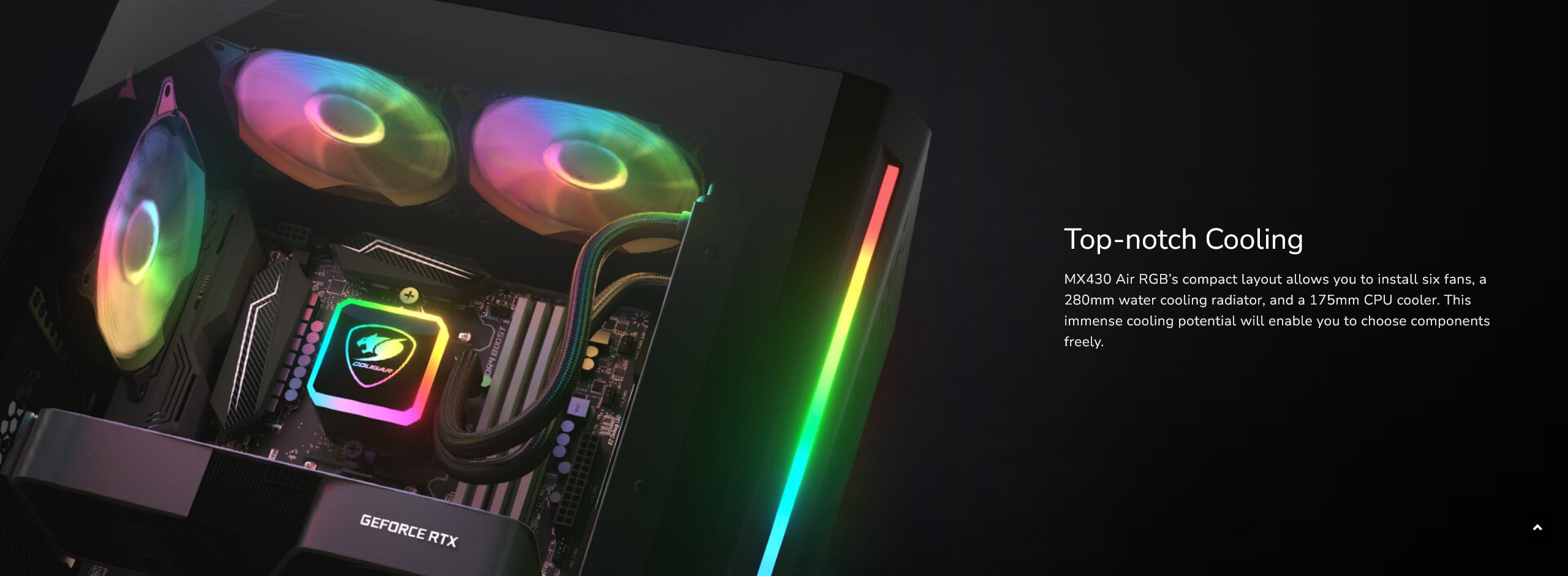 COUGAR PC skříň MX430 Air RGB White Mid Tower Air Vents Front Panel with ARGB strips 3 x ARGB Fans 4mm TG Left Panel