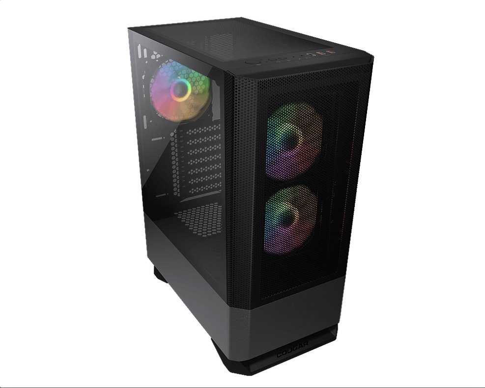 COUGAR PC skříň MX430 Mesh RGB Black Mid Tower Mesh Front Panel 3 x ARGB Fans 4mm TG Left Panel