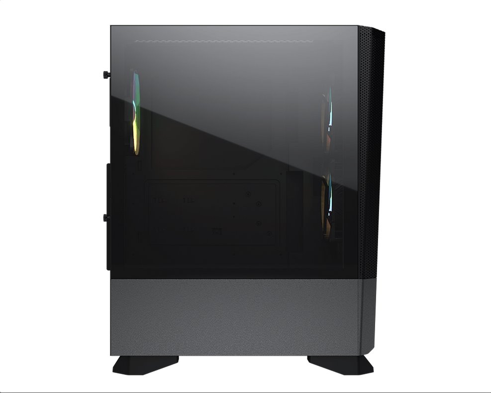 COUGAR PC skříň MX430 Mesh RGB Black Mid Tower Mesh Front Panel 3 x ARGB Fans 4mm TG Left Panel