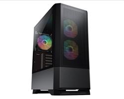 COUGAR PC skříň MX430 Mesh RGB Black Mid Tower Mesh Front Panel 3 x ARGB Fans 4mm TG Left Panel