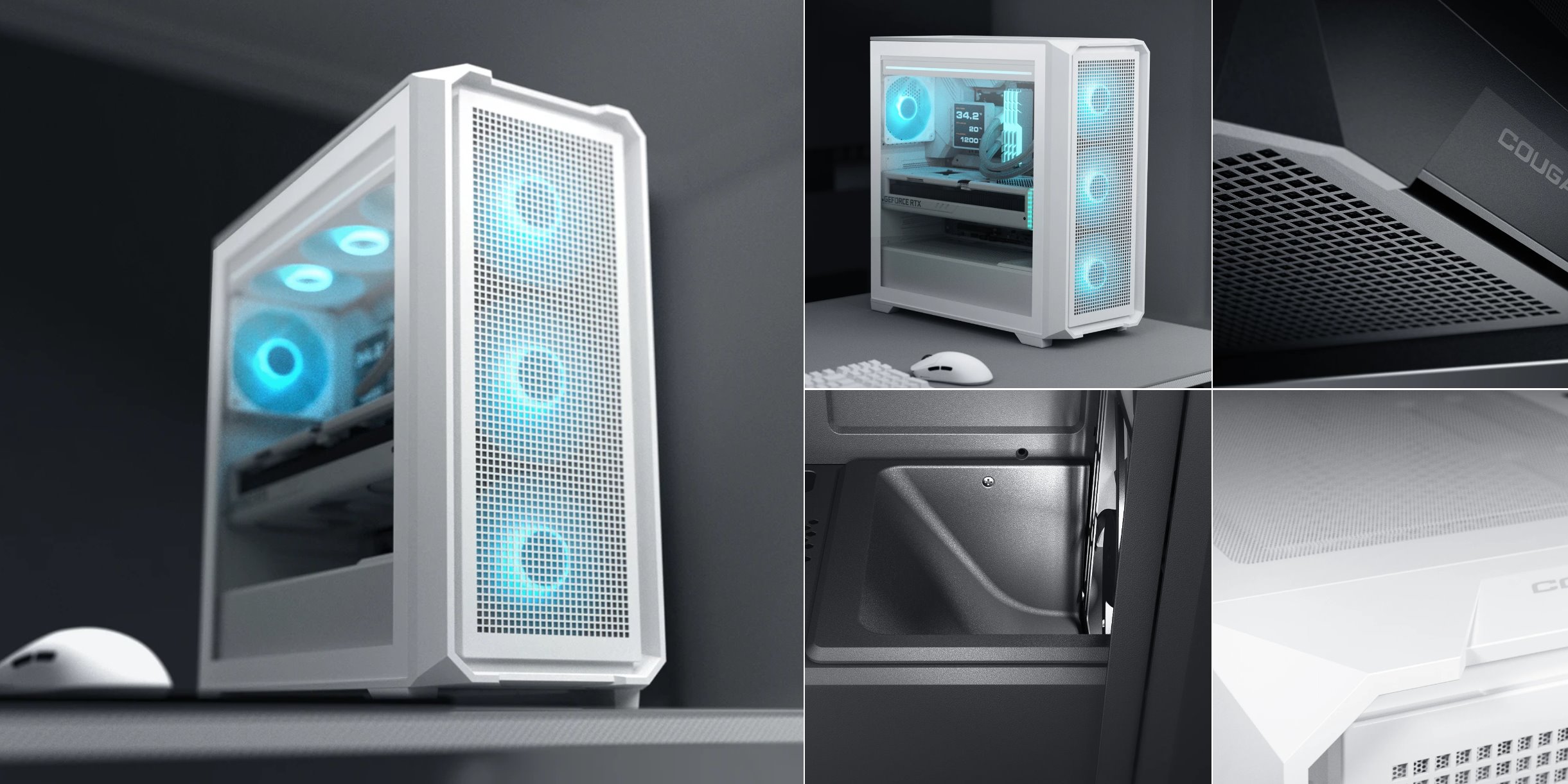 COUGAR PC skříň MX600 Air Pro White Mid