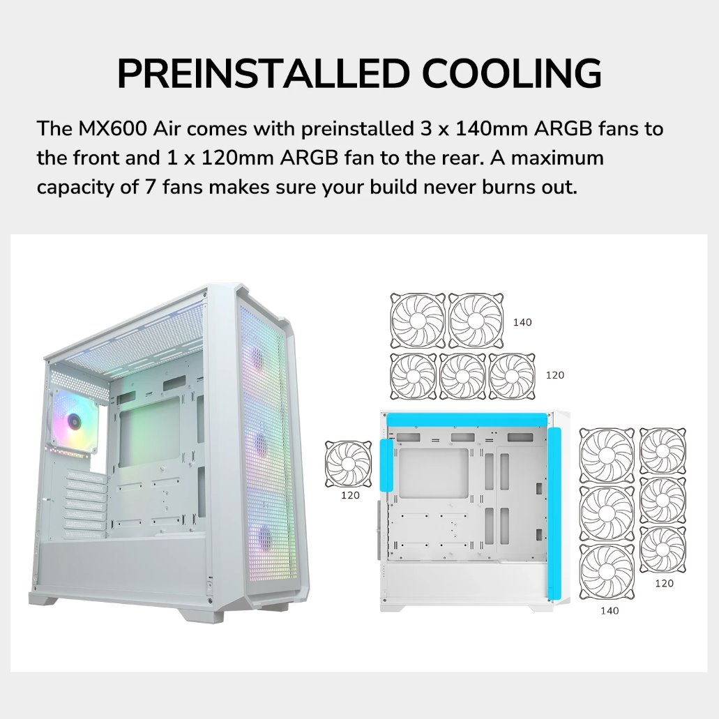 COUGAR PC skříň MX600 Air White Mid