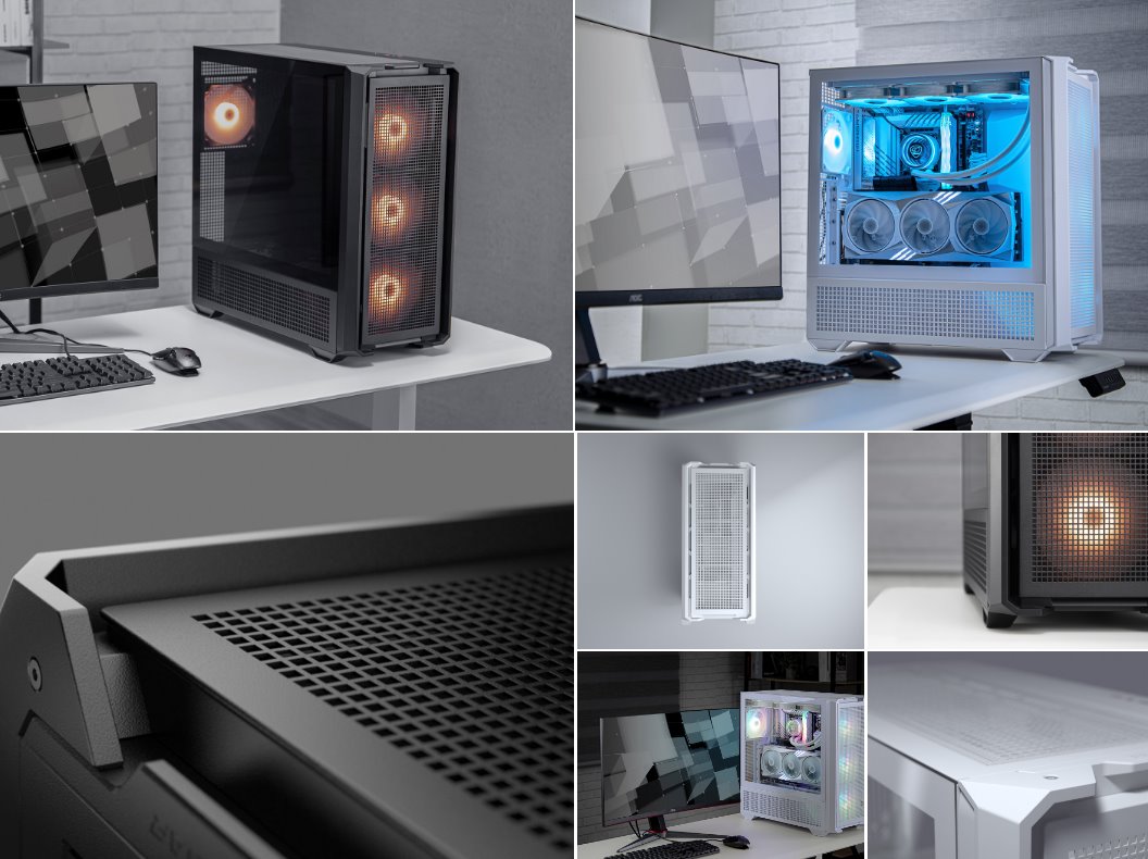 COUGAR PC skříň MX600 Black Full Tower Mesh Front Panel 3 x 140mm + 1 x 120mm Fans TG Left Panel