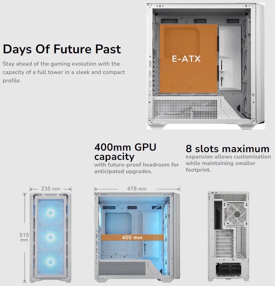 COUGAR PC skříň MX600 Black Full Tower Mesh Front Panel 3 x 140mm + 1 x 120mm Fans TG Left Panel
