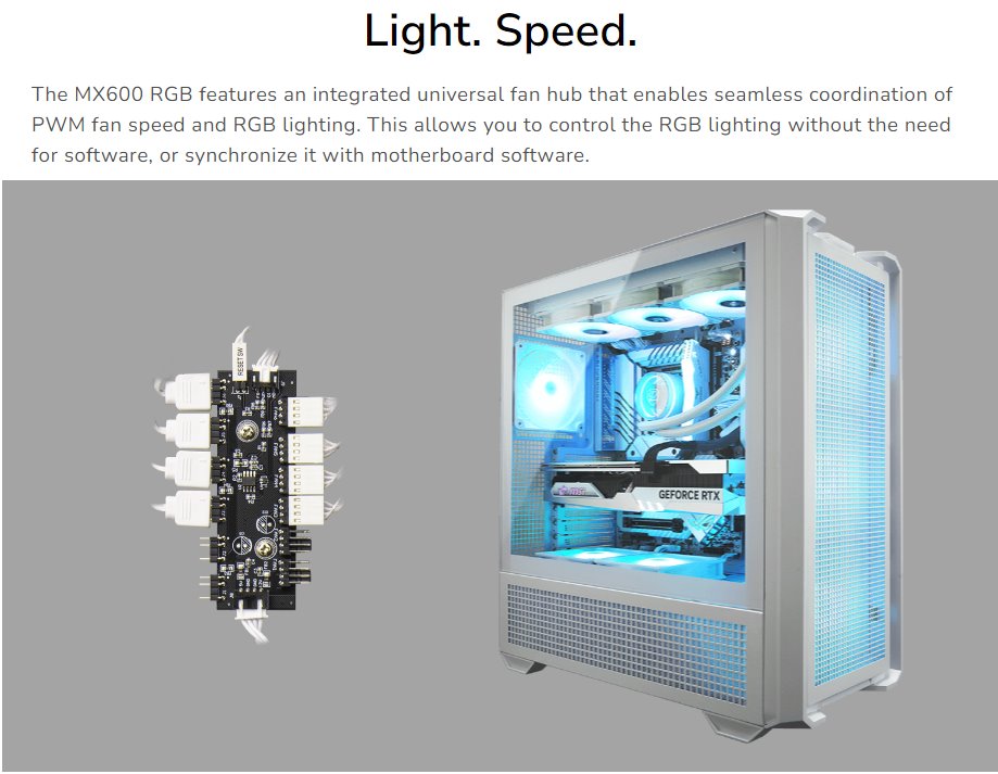 COUGAR PC skříň MX600 Black Full Tower Mesh Front Panel 3 x 140mm + 1 x 120mm Fans TG Left Panel