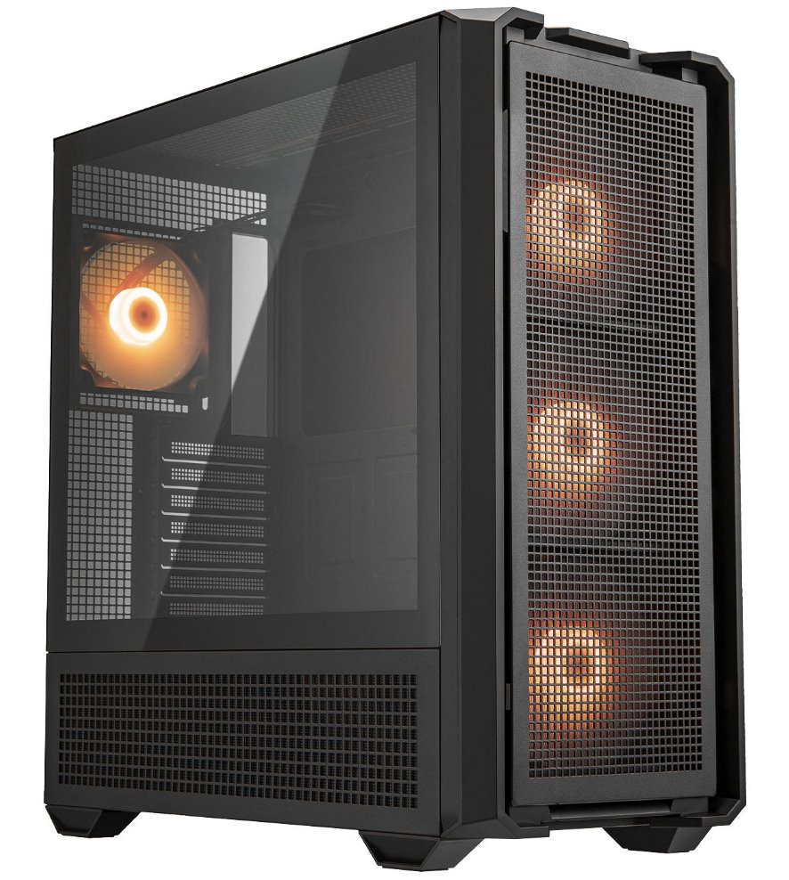 COUGAR PC skříň MX600 Black Mid Tower Mesh Front Panel 3 x 140mm + 1 x 120mm Fans TG Left Panel