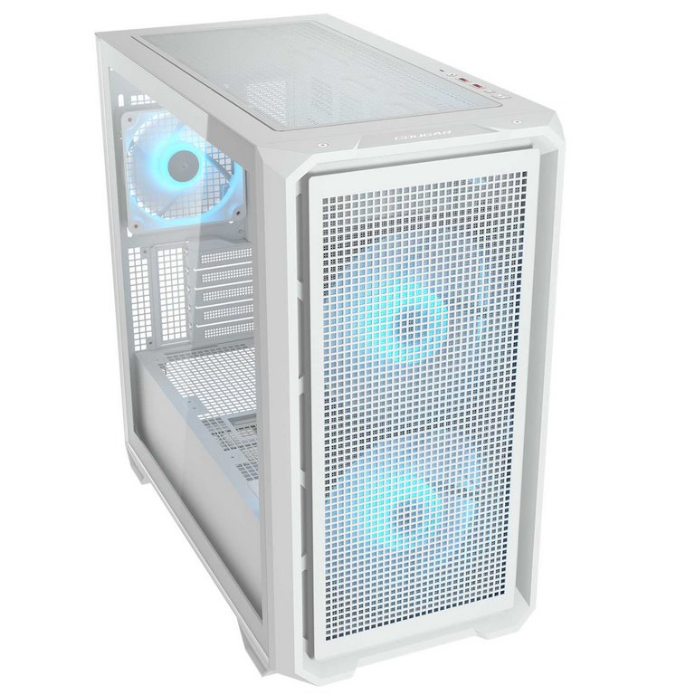 COUGAR PC skříň MX600 White Mini Tower Mesh Front Panel 2 x 160mm + 1 x 120mm Fans TG Left Panel