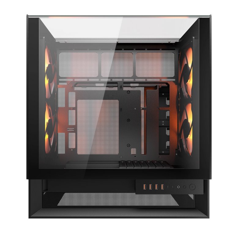 COUGAR PC skříň OMNYX Black Mid Tower Mesh Front Panel 2 x 160mm ARGB Fan, Rear Panel 2x 160mm ARGB Fan