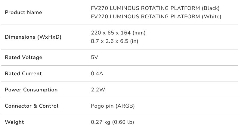 COUGAR PC skříň příslušenství pro FV270 Rotating Platform White