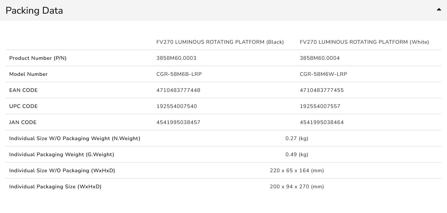 COUGAR PC skříň příslušenství pro FV270 Rotating Platform White
